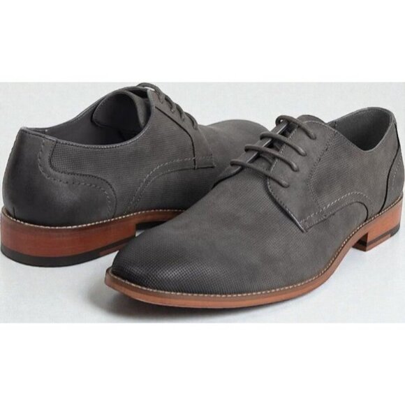 Kenneth Cole 8M NEW Unlisted Mens Gray Dress Shoes Cheer Buck Lace Up Cap Toe main image 9